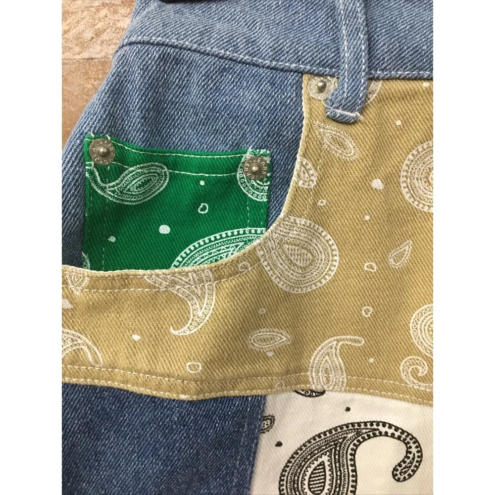 NWT Patchwork Boho Shorts Women Small Boho Festival Paisley Y2K Beach READ